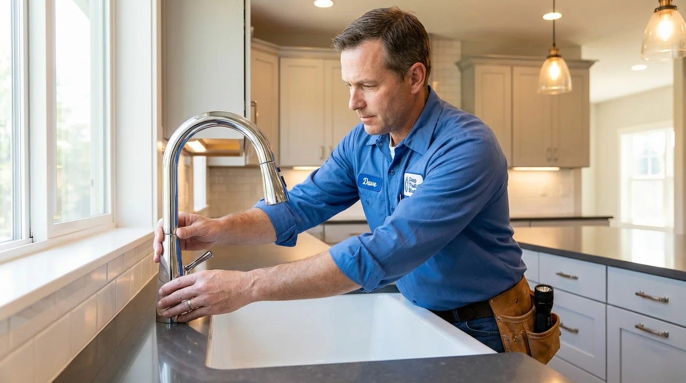 Kitchen faucet installation by Johns Plumbing LLC in Meriden
